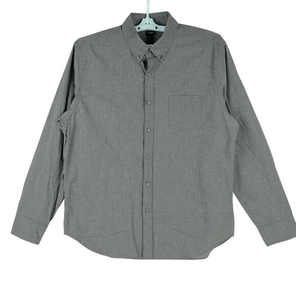 J.Crew Men's Gray Button-Up Long Sleeve Shirt Size XL Classic Fit 100% Cotton - Picture 1 of 10